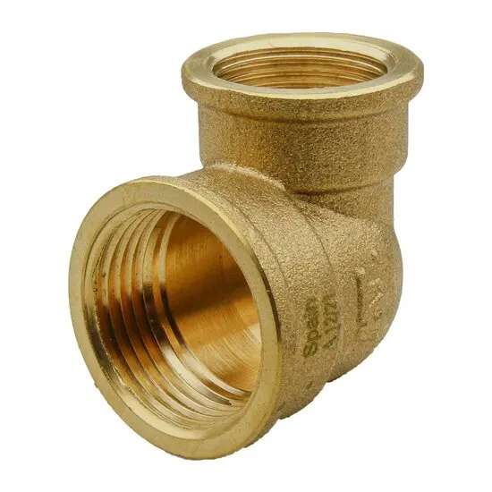 Joelho redução 1.1/2"X1.1/4" FF 90º LATÃO ROSCADO