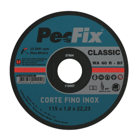 Disco Corte Fino Inóx Classic PECFIX 115x1,0