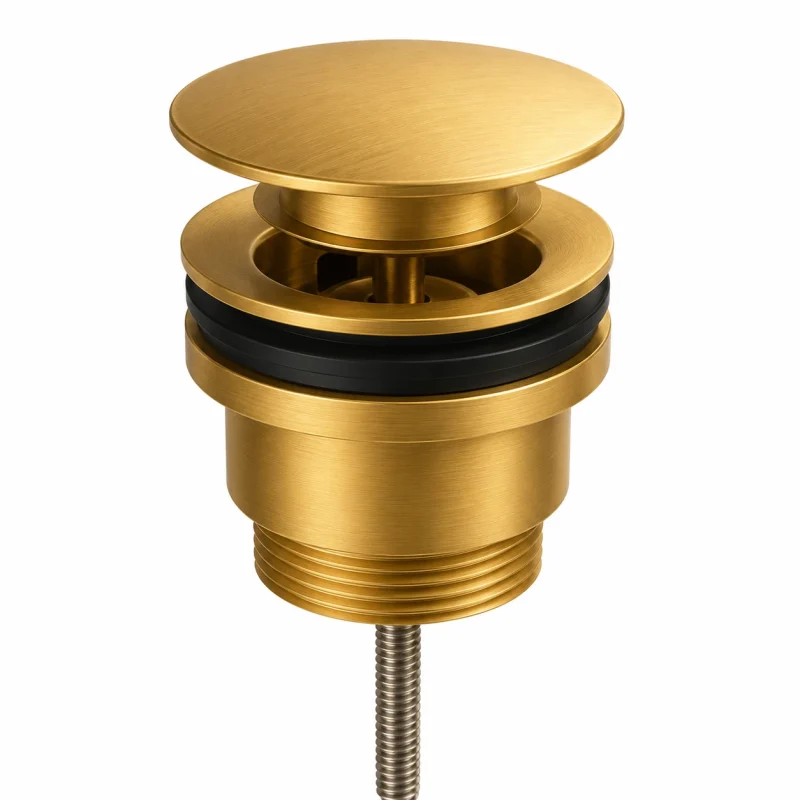 Válvula Clic-Clac 1 ¼" pequena c/ Parafuso Ouro Escovado CLEVER
