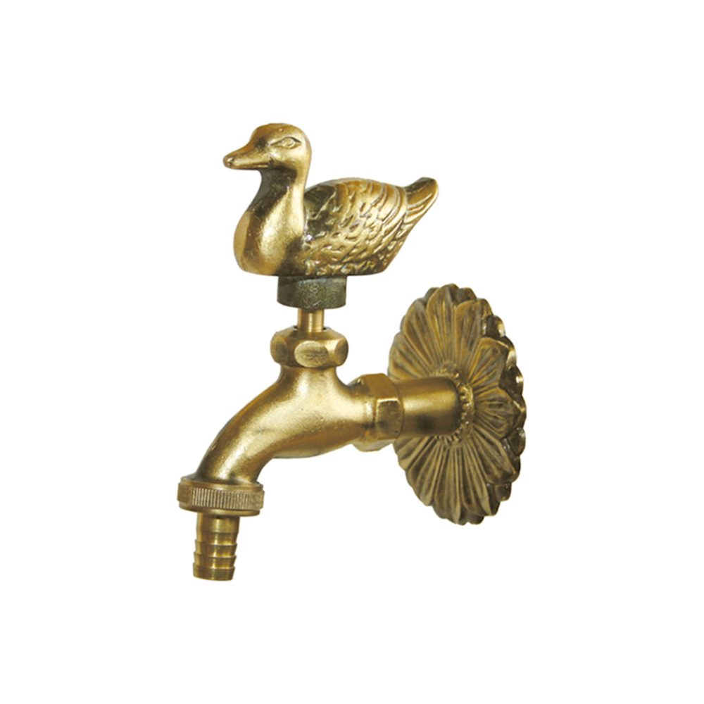 Torneira Decorativa Pato c/ Junção Latão 1/2x3/4