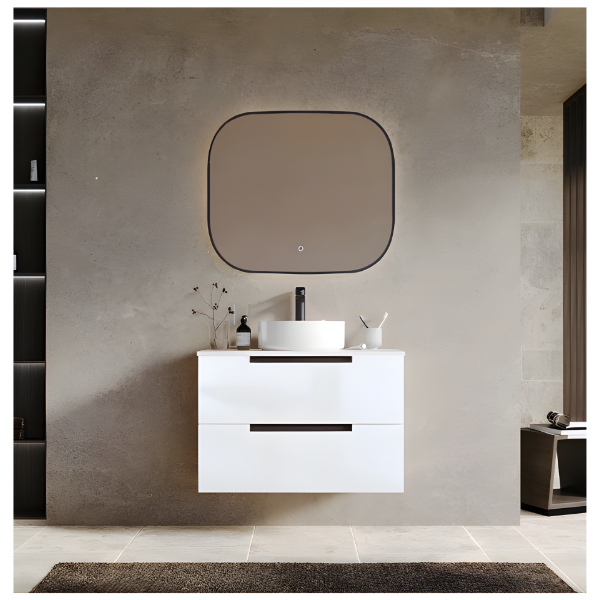 Móvel LOFTY Suspenso Branco c/ puxador Preto