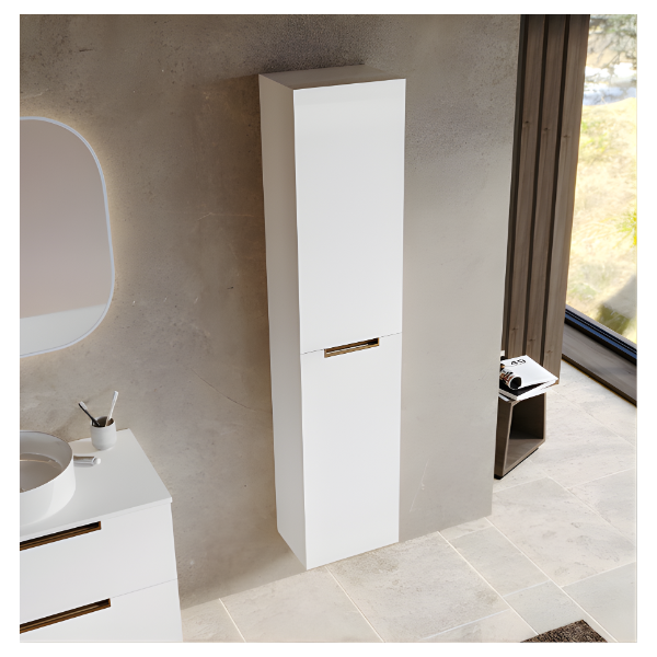 Coluna LOFTY Suspensa 35 cm Branco c/ puxador Gold