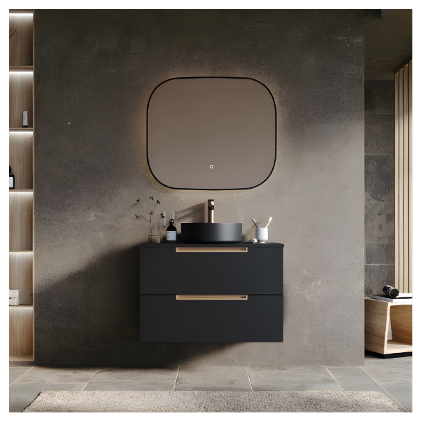 Móvel LOFTY Suspenso Negro Mate c/ puxador Gold