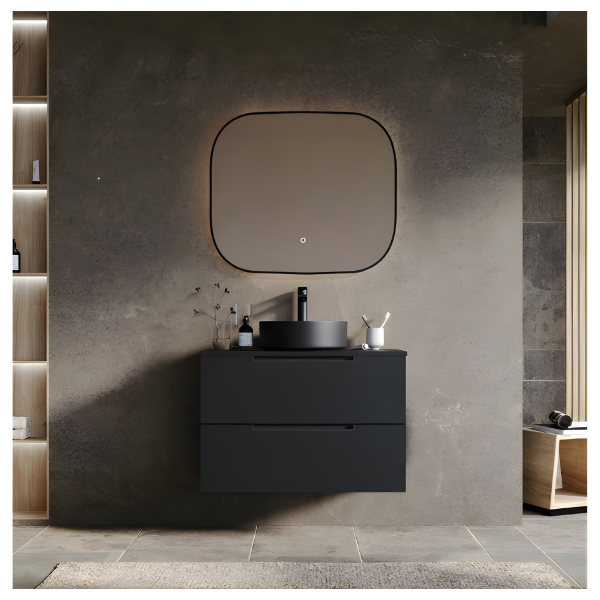 Móvel LOFTY Suspenso  Negro Mate c/ puxador Negro