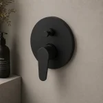 Torneira de Duche de Encastrar 2 Vias e desviador, Matt Black