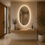 Espelho Aura led com touch, luz retroiluminado