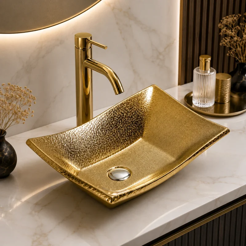 Lavatório de Pousar Palma Dourado