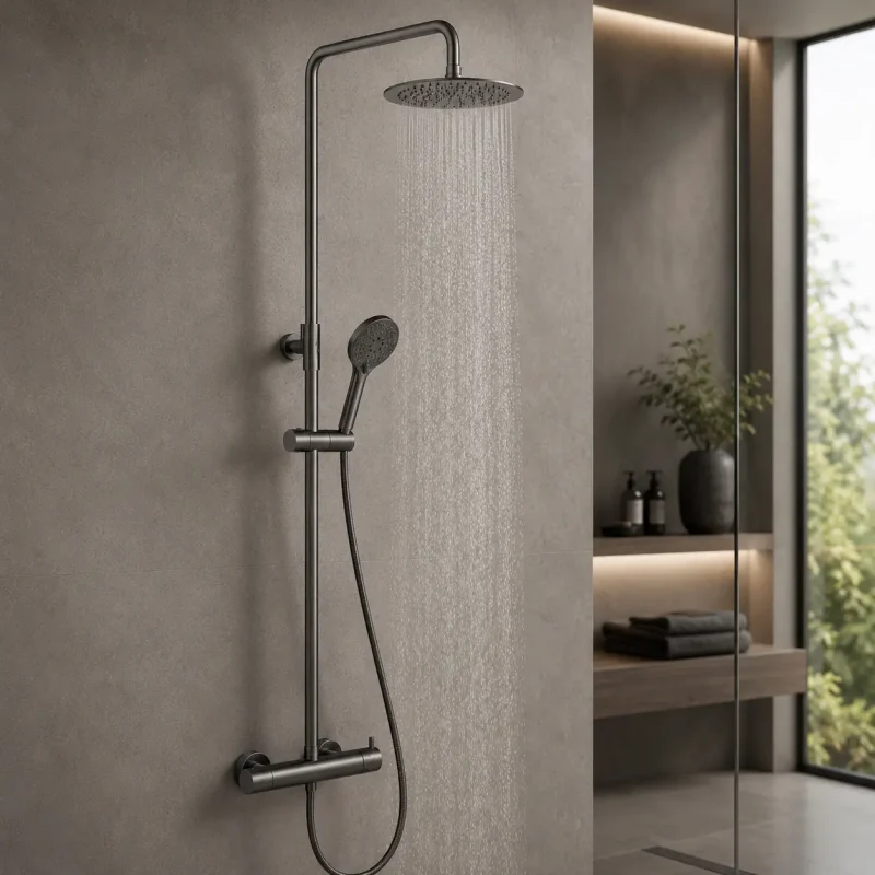 Coluna duche monomando extensível NEXT Gun Metal Clever